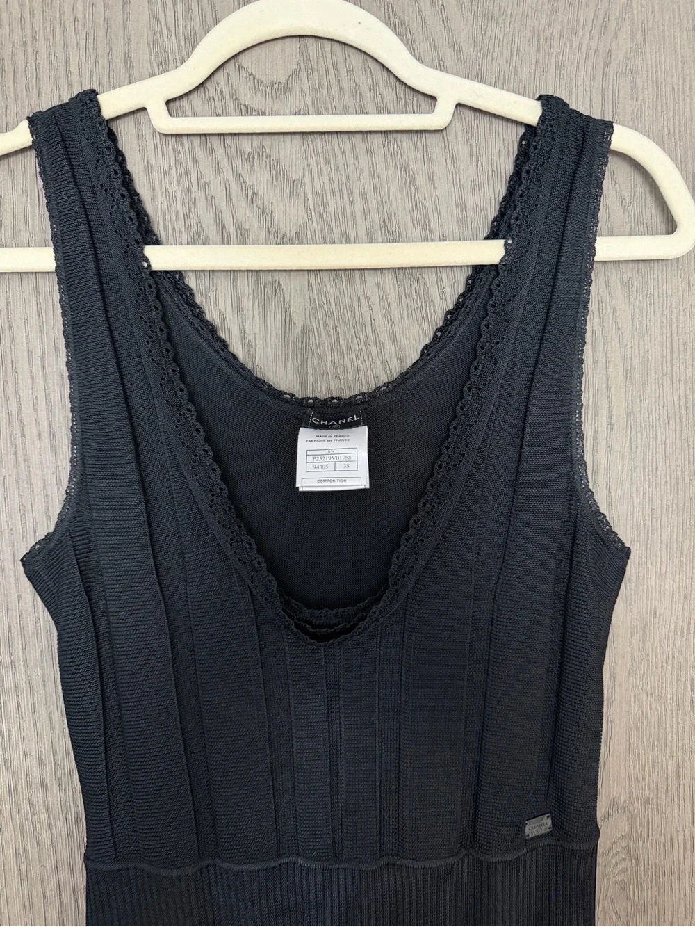 Chanel Black Knit Midi Dress